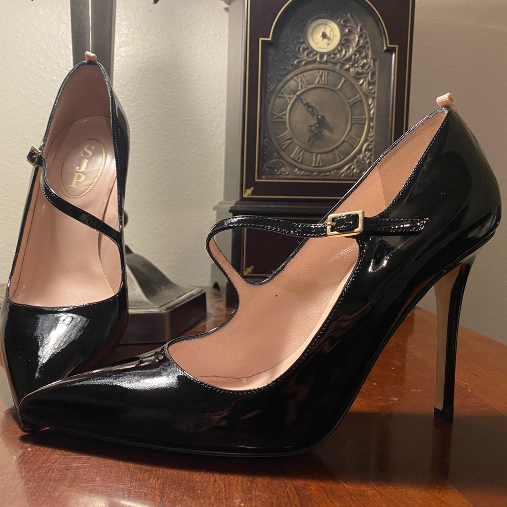 SJP the Black Patent Mary Jane Size 38 with 4” heel